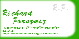 richard porszasz business card